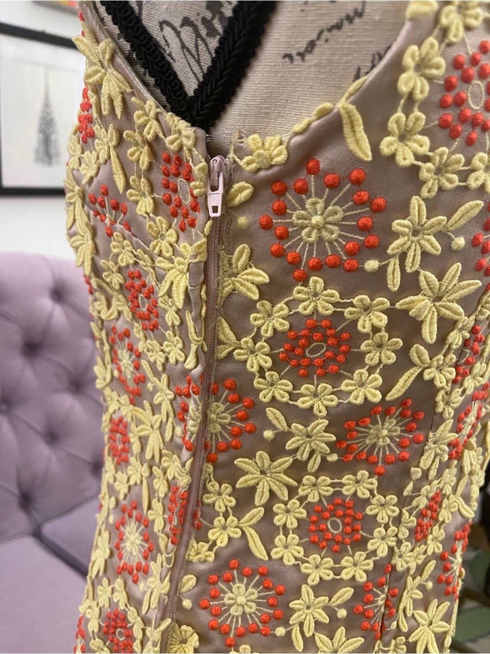 2012 Prada Floral Embroidered Shift Dress 44 - Picture 6 of 10